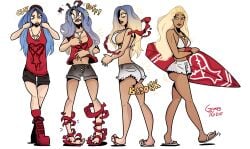 bimbo bimbofication bimbofied blonde_hair blue_hair breast_expansion grumpy-tg identity_death surfboard surfer transformation