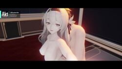 1boy 1girls 3d akt animated black_hairband breasts caelus_(honkai:_star_rail) collarbone completely_nude female firefly_(honkai:_star_rail) grey_hair hair_ornament hairband honkai:_star_rail honkai_(series) long_hair male navel nipples nude open_mouth purple_eyes sex sex_from_behind solo_focus standing_sex straight tagme tiles tongue tongue_out v video wet