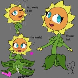 breasts female plants plants_vs_zombies specialpensel sunflower sunflower_(pvz)