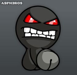 balls floating_head frowning_at_viewer genitals geometry_dash gradient_background grey_body grey_skin looking_at_viewer male non-human non-human_only penis simple_background solo solo_focus spooky_(geometry_dash) toony watermark