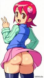 ai_generated ass chibicheeks dat_ass mayl_sakurai mega_man mega_man_battle_network no_panties upskirt