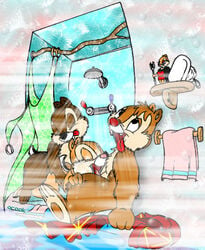 chip chip_'n_dale_rescue_rangers chip_n_dale_park_life clarice_(chip_n_dale) dale disney fellatio oral sex two_chips_and_a_miss