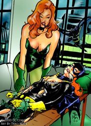 00s 1boy 2000 2000s 2girls batgirl batman batman:_the_animated_series batman_(series) bondage dc dc_comics dcau female gag gagged lezdom male nipples poison_ivy poison_ivy_(dcau) traci_mota yuri