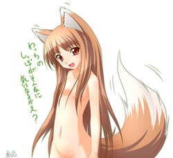 1girls flat_chest holo kazami_karasu spice_and_wolf tagme translation_request