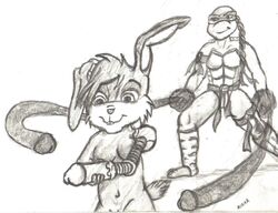 archie_comics black_and_white bunnie_rabbot crossover female monak sonic_(series) straight_hair teenage_mutant_ninja_turtles venus_de_milo