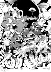 blossomon chinjuu_hibakichi crying digimon floramon palmon tagme tentacles vines