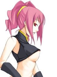 1girls anya_alstreim areola areolae breasts code_geass female female_only light-skinned_female light_skin pink_hair red_eyes ribi solo underboob