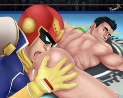 2boys bara boxing_ring captain_falcon cum cum_in_ass f-zero gay gloves helmet licking little_mac male male_only nintendo punch_out rimjob rimming super_smash_bros. xhromer yaoi