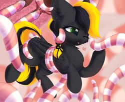 absurd_res alphadesu amber_eyes anal blurred_background equid equine fan_character female feral fur heart hi_res looking_pleasured mammal my_little_pony pterippus smile solo tentacle tentacle_sex vaginal_penetration wings x-ray