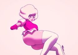 1girls afro ass big_ass diamond_authority dress female female_only gem_(species) long_gloves long_socks looking_at_viewer milf no_panties pink_diamond_(steven_universe) plain_background short_hair solo steven_universe stockings tagme thighhigh_socks thighhigh_stockings thighhighs