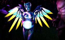 3d glowing lenaid mercy nipples overwatch source_filmmaker