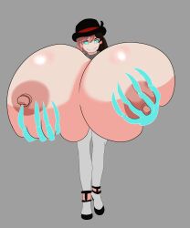 blue_eyes breast_grab breast_lift breast_squeeze claws curious_cat_(rwby) environmeant gigantic_breasts hat huge_breasts hyper_breasts neo_(rwby) possessed possession rwby