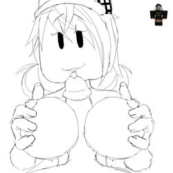 1boy 1girls artist_request big_breasts breasts female male nipples paizuri penis reference_image roblox roblox_avatar robloxian sketch source_request straight tagme