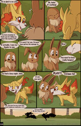 ! 1girls 3_toes all_fours ambiguous_gender anus ass big_eyes black_border brown_fur canine chest_tuft closed_eyes comic dialogue ears_down ears_up eating eevee english_text eyelashes feet female fennec fennekin feral fox fuf fur furry grass half-closed_eyes hi_res inner_ear_fluff leaf long_ears nintendo nude open_mouth original_character page_33 paws plant pointy_ears pokémon_(species) pokemon pokemon_(species) pokemon_rgby pokemon_xy pussy rear_view red_eyes red_fur short_ears shrub shy silhouette smile snout speech_bubble tan_fur teeth text thick_thighs toes tongue tree tuft url video_games watermark white_fur yellow_fur