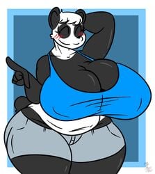 1girls anthro bear big_breasts female furry giant_panda huge_breasts kingretrokirby panda sueli_(joaoppereiraus) tagme thick_thighs