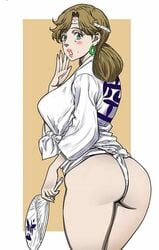 1girls ass big_ass blonde_hair breasts curvy fan female fundoshi hand_fan holly_kujo housewife human jojo's_bizarre_adventure large_breasts leopard_(artist) light-skinned_female light_skin long_hair married_woman mature milf mother no_pants reoparudo rosy_cheeks shounen_jump stardust_crusaders wide_hips yamakasa