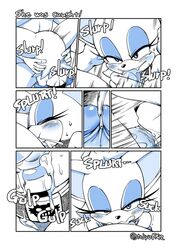 blush clothing collar comic cum cum_in_mouth cum_in_throat cum_inside deepthroat faceless_male fellatio female hand_on_head human human_on_anthro monochrome oral penis rouge_the_bat sega sex sonic_(series) tears tojyo