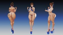 3d asian asian_female bbl big_ass big_breasts bikini bimbo blue_lipstick brown_eyes brown_hair eyeshadow fake_ass fat_ass glasses hair_bun hairbun high_heels honey_select hoop_earrings ihateasuka illusion_soft large_breasts lipstick long_nails makeup mei_(overwatch) overwatch overwatch_2 platform_heels pubic_hair pubic_hair_peek selfie selfie_pose simple_background smartphone studio_neo taking_picture tan_body tanline tanlines tanned tanned_skin tattoo_on_ass tattoo_on_butt thick_eyebrows thick_thighs