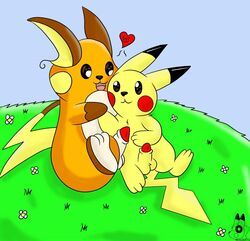 2boys ass chubby duo feet feral furry gay heart hi_res larger_male male male_only nintendo paws penis penis_tip pikachu pokémon_(species) pokemon pokemon_(species) pokemon_rgby raichu rodent rouarts sitting size_difference smaller_male tail testicles text video_games watermark yaoi