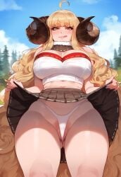 1girls ai_generated anila_(granblue_fantasy) artstyle_imitation blonde_hair breasts female female_only floox granblue_fantasy high_resolution horns huge_breasts large_breasts light-skinned_female light_skin long_hair naughty_face stable_diffusion thiccwithaq_(ai_style) thick_thighs wide_hips