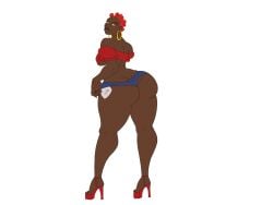 afro big_ass dark-skinned_female dark_skin ebony high_heels percing platform_heels prostitute slut tall_female thick_ass thick_thighs