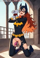 ai_generated batgirl batgirl_(cosplay) commission dc_comics defeat defeat_sex defeated defeated_heroine girly humiliated humiliating humiliation naked naked_female nude orgasm orgasm_denial orgasm_face orgasm_factory reluctant sex_toy struggling superhero superheroine vibrating vibrator vibrator_cord vibrator_in_pussy