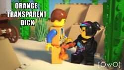 16:9 3d_(artwork) 4k absurd_res black_hair cactus clothed clothing desert digital_media_(artwork) duo emmet_brickowski female freckles genitals gloves hair handjob handwear hi_res highlights_(coloring) invalid_tag lego lego_minifigure male male/female meme neutral_expression nightmare_fuel orange_transparent_dick owo_sfm penile penis plant seductive sex source_filmmaker standing text the_lego_movie translucent translucent_penis wagon what_has_science_done where_is_your_god_now why widescreen wyldstyle yellow_body yellow_skin