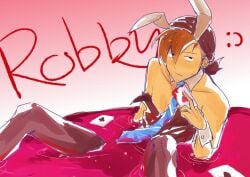 1boy bunny_boy clothed clothing color flipline flipline_studios male male_only papa_louie playboy_bunny robby_(papa_louie) sketch skinny solo_male video_game video_game_character video_game_franchise video_games yoli