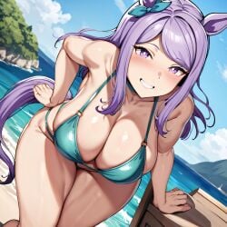 1girls ai_generated alternate_breast_size big_breasts bikini bostin breasts busty curvaceous curvy curvy_body curvy_female curvy_figure female huge_breasts large_breasts mejiro_mcqueen_(umamusume) nipples sweat sweating sweaty sweaty_body sweaty_breasts thick_thighs thighs umamusume umamusume_pretty_derby venus_body