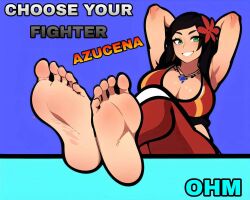 1girls azucena_milagros_ortiz_castillo bandai_namco big_breasts black_hair breasts feet_together female female_only flower flower_in_hair foot_fetish foot_focus latina legs_together looking_at_viewer medium_hair namco ohm peruvian_female smile tekken tekken_8 video_game_character