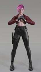 1girls 3d 3d_(artwork) breasts daz3d daz_studio female female_only league_of_legends masculine_female pin3d pink_hair police_uniform punk_hair small_breasts solo tagme tight_clothing tomboy vi