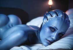 ai_generated alien asari ass ass blue_eyes blue_skin freckles liara_t'soni mass_effect naked tagme