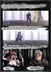 1boy 1girls 3d blizzard_entertainment comic comic_page darken_den dialogue english_text fight forsaken genn_greymane human human_(world_of_warcraft) page_1 page_number sylvanas_windrunner undead undead_(warcraft) warcraft world_of_warcraft