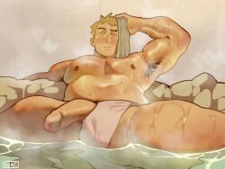 1boy 2024 armpit_hair balls balls_bulge bara bara_tiddies bara_tits barazoku belly biceps big_penis blonde blonde_hair blush bulge bulge_through_clothing busty delicious_in_dungeon dungeon_meshi foreskin haideebobs hairy_armpits half-erect human human_only laios_touden legs_apart legs_open legs_spread light-skinned_male light_skin looking_at_viewer male male_nipples male_only manboobs moobs muscles muscular muscular_male naked nipples nude nude_male onsen open_legs pecs penis penis_out solo solo_male spread_legs steam steaming_body steamy sweat sweatdrop sweating sweaty thick_thighs towel towel_aside towel_only uncircumcised uncut wet wet_body wet_skin yellow_eyes