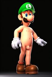 3d 3d_(artwork) ai ai_art ai_generated luigi nintendo novelai