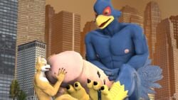 3d anthro avian big_penis bird canid canine canis city falco_lombardi feet fox fox_mccloud hi_res human humanoid_penis licking macro male male_only mammal nintendo oral penis penis_lick sex sitting source_filmmaker star_fox tongue tongue_out video_games worship zillastudio