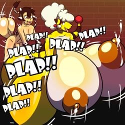 1boy1girl 2020s 2023 2d 2d_(artwork) abby_(ch0c0novawaffle) ambiguous_penetration ampharos anthro anthro_on_human anthro_penetrated anthrofied balls big_balls big_breasts bovine breasts cleavage cow_tail ewe female female_focus fluffy_hair fur furry furry_female hi_res highres huge_breasts hyper hyper_ass hyper_balls hyper_breasts hyper_thighs jiqqy justin_(chin_jhin) lactating lactation large_breasts larger_female male male/female milk nintendo penetrated penetration pokémon_(species) pokemon pokemon_(species) red_eyes sheep sheep_girl smaller_male tail tongue tongue_out yellow_body yellow_fur