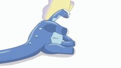 1girls 2019 animated ass aurorus belly big_belly big_tail blue_eyes blue_skin dinosaur eye_contact feet female female_only feral genital_slit half-closed_eyes heavy_breathing large_ass long_neck looking_at_viewer looking_back loop nintendo nude on_side open_mouth pokémon_(species) pokemon pokemon_xy pussy reptile sauropod scalie simple_background slit solo tail thick_thighs tongue video_games white_background wide_hips yourfren