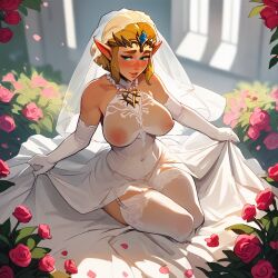 ai_generated extnctionist pony_diffusion_xl princess_zelda the_legend_of_zelda wedding_attire wedding_dress wedding_veil