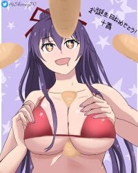 big_breasts bikini date_a_live female girl happy long_hair purple_hair sheong_wong solo solo_female yatogami_tohka