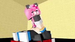 1boy 3d animated aphmau_(youtuber) catgirl cowgirl_position ein_(character) female illustration kawaii_chan minecraft no_sound pink_eyes pink_hair plain_background riding tagme video youtube