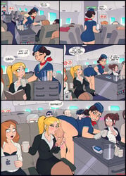 1futa 3girls 5boys airplane airplane_interior anus ass ass_in_dress audience backsack ball_sucking balls beauty_mark being_watched bending_forward big_ass big_ass_(futa) big_breasts black_border black_clothing blonde blonde_hair blue_clothing blush border bottomless_skirt bra breasts brown_hair chair cleavage closed_mouth cock-tail comic curvy drunk earrings embarrassed embarrassed_nude_futa english english_text erection erection_under_clothes erection_under_skirt exhibitionism female female_with_female fingernails flight_attendant futa_on_female futa_sans_pussy futa_with_female futa_with_male futanari handjob hat headgear holding holding_drink holding_object humor intersex large_ass large_breasts large_penis legs licking_lips lipstick looking_at_another looking_back makeup male male_with_female male_with_male mistake misunderstanding mole mole_under_mouth multiple_girls nail_polish no_panties on_chair open_mouth oral panels pantyhose parted_lips penis penis_dripping penis_grab penis_out penis_under_clothes penis_under_skirt piercing pink_nails ponytail precum precum_drip presenting_hindquarters public public_sex question red_hair scarf shadman shiny_hair shocked short_sleeves side_view sitting skirt skirt_lift speech_bubble standing stewardess stewardess_uniform sucking sucking_balls suit surprise_futa surprised tablet taint teeth teeth_clenched text tied_hair tongue tongue_out two_panel_image underwear uniform upskirt watching