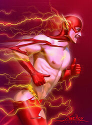 abs costume dc dc_comics half_naked justice_league male male_only ripped_clothing running solo superhero the_flash zane_nox