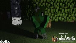 1girls 3d dollx forest mine-imator minecraft monster monster_girl night nude outdoors tagme zombie_girl_(minecraft)