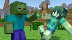 1boy 1girls 3d clothed_female funny meme mine-imator minecraft money monster monster_school outdoors strip_tease stripper_pole tagme zombie zombie_(minecraft) zombie_girl_(minecraft)