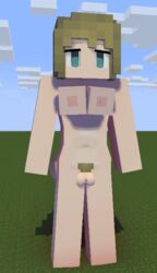 1girls 3d big_breasts blonde_hair blue_eyes breasts cubic_breasts female female_only mine-imator minecraft model nude outside smile solo tagme triangalo