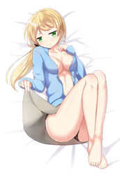 areolae ass blonde_hair ellen_baker ex_reon female green_eyes looking_at_viewer new_horizon panties ponytail skirt solo