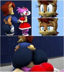 2girls 3d 3d_animation amy_rose animated anthro ass ass_worship big_ass big_breasts bottom_heavy breasts bubble_butt chipmunk clothing crop_top dress facesitting fat_ass female female_only furry furry_only hedgehog huge_ass large_ass licking licking_ass lying lying_on_back massive_ass no_sound potatermino sally_acorn shorts sitting sitting_on_face sitting_on_person sonic_(series) sonic_the_hedgehog_(series) thick_ass thick_thighs tongue tongue_out video wide_hips yuri