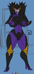 airachnid breasts cybertronian female lips looking_at_viewer palindrone purple_lips purple_nipples pussy solo thick_thighs transformers transformers_prime