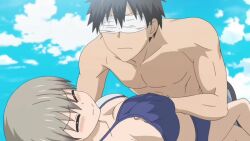 1boy 2girls accidental_pervert adult adult_female adult_male anime asai_ami beach big_breasts bikini bikini_bottom bikini_top blindfold blindfolded blindfolded_male blue_eyes blue_hair breast_grab breasts brown_eyes english_audio english_dialogue english_language fat_breasts female fhd flat_belly flustered flustered_female grabbing grabbing_breasts grey_hair hand_in_bikini hand_on_breast hd hd_(traditional) hi_res high_resolution highres huge_breasts lying_on_back lying_on_sand male mp4 muscular_male official_animation official_art pecs sakurai_shinichi shocked shocked_expression shocked_eyes shocked_face shocked_female shocked_look shorter_than_30_seconds silver_hair sound squeezing squeezing_breast tagme touching_breast two_piece_swimsuit uzaki-chan_wa_asobitai! uzaki_hana video water white_hair
